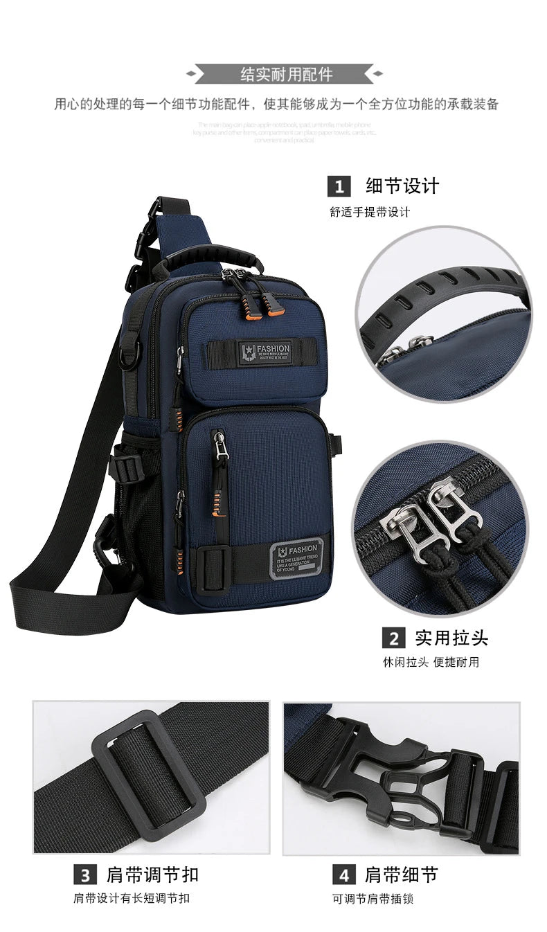 Men's Fashion Oxford Waist Pack | Versatile Casual Chest Bag