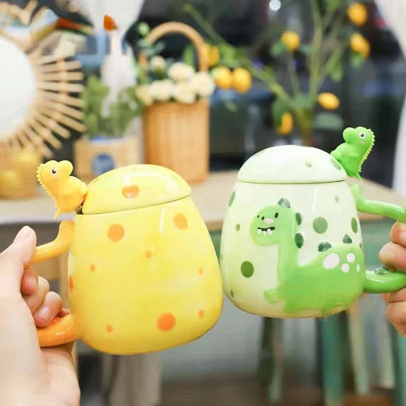 Dinosaur Ceramic Mug | Heat Revealing Coffee Cup for Kids