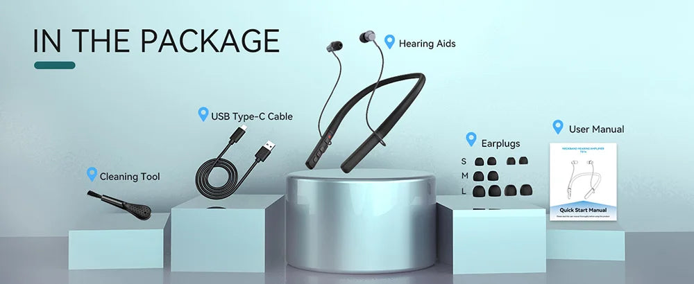 Rechargeable Bluetooth Hearing Aid Headset | Noise Reduction