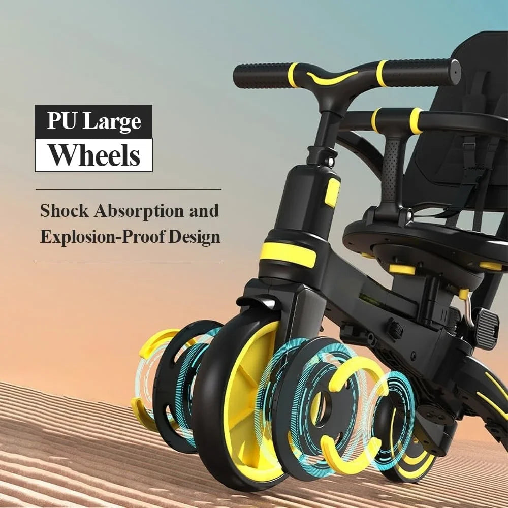 9-in-1 Convertible Push Tricycle for Toddlers | Safe & Lightweight