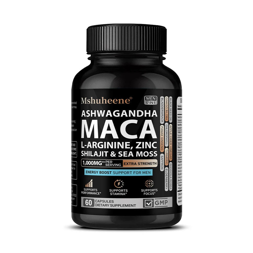 Premium MACA Supplements with Shilajit & Ashwagandha for Vitality