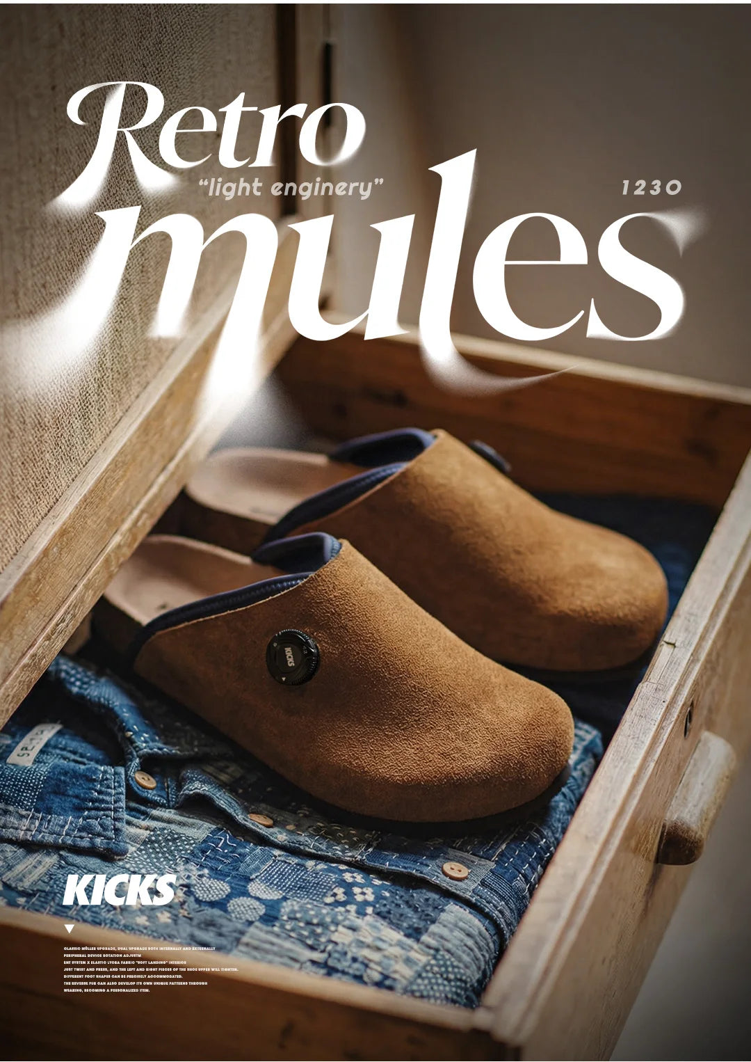 Men's Vintage Classic Brown Suede Mules | Comfortable Slip-On Shoes