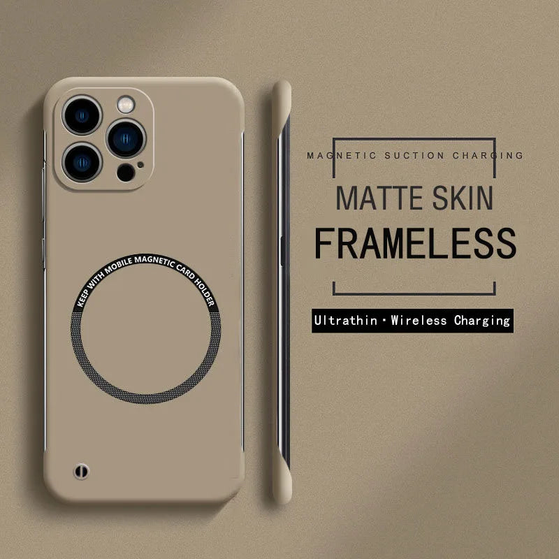 Ultra Slim Magnetic Case for iPhone | Frameless Matte Cover