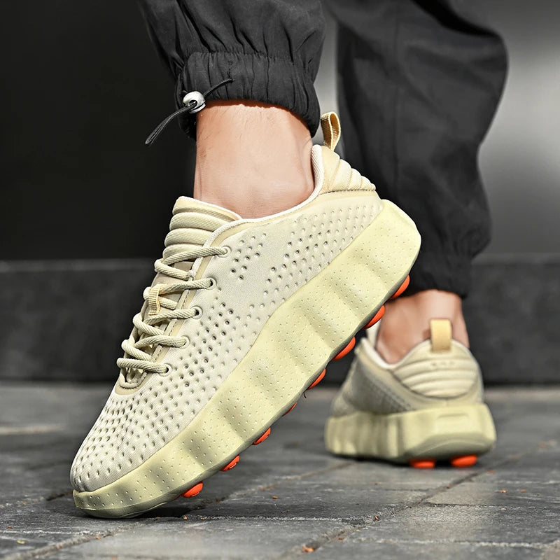 Men's Casual Thick Sole Sneakers | Breathable Summer Walking Shoes