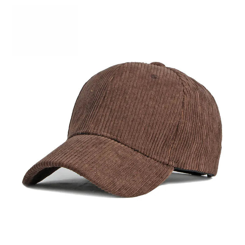 Unisex Solid Corduroy Baseball Cap | Vintage Snapback Trucker Hat