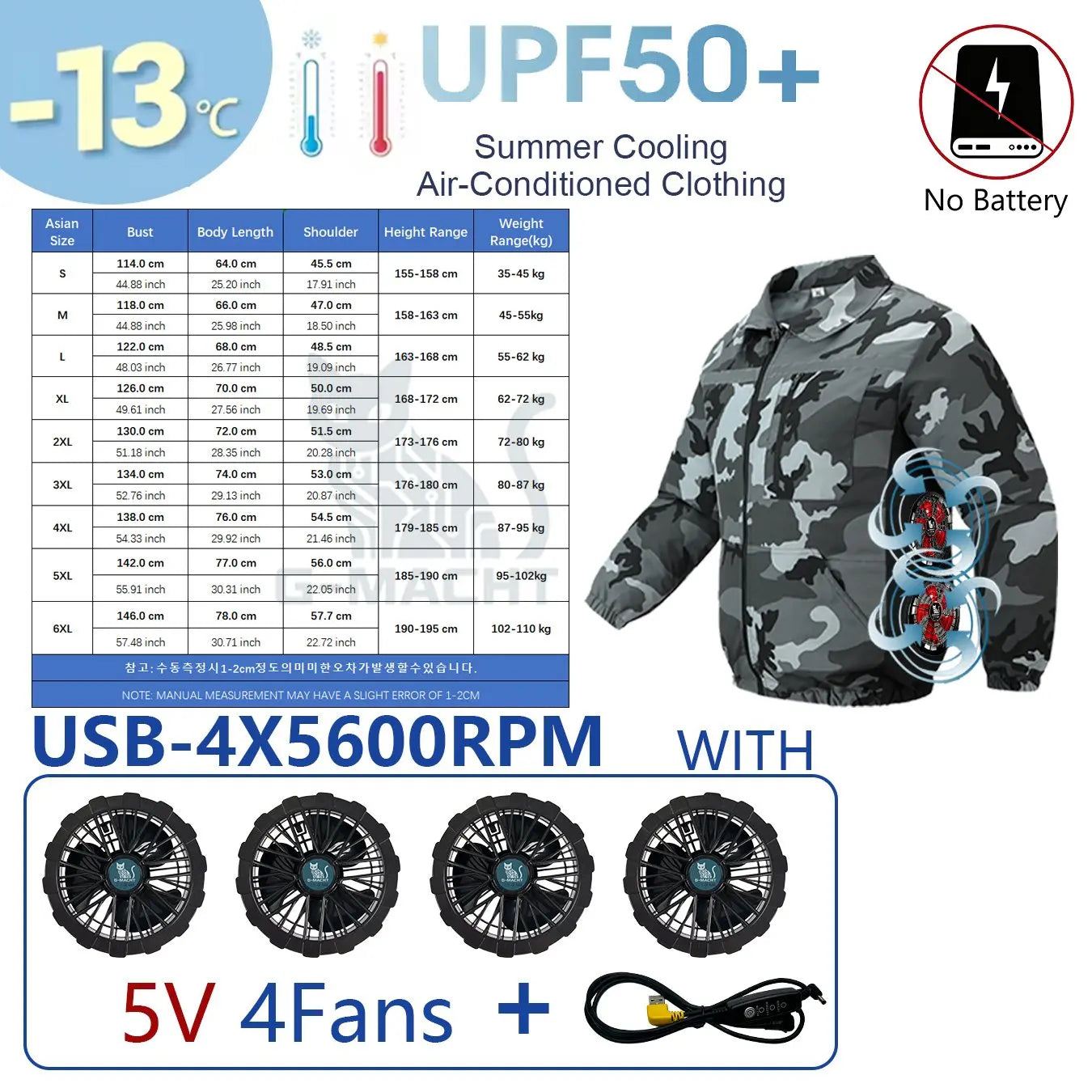 Smart Cooling Jacket for Men | Breathable Air Conditioning Apparel