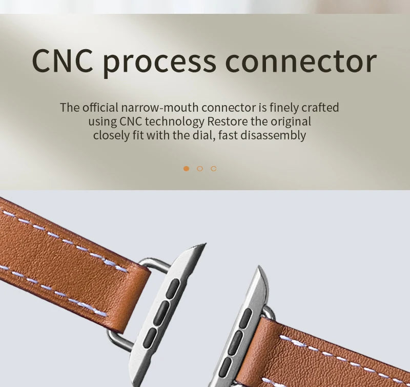 Stylish Double Tour Leather Watch Band for Women | 42mm & 41mm