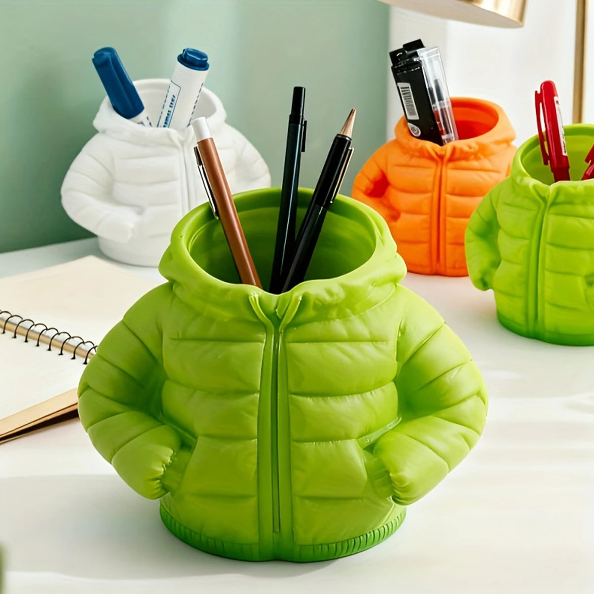 Creative Down Jacket-Shaped Pen Holder | Unique Desktop Organizer
