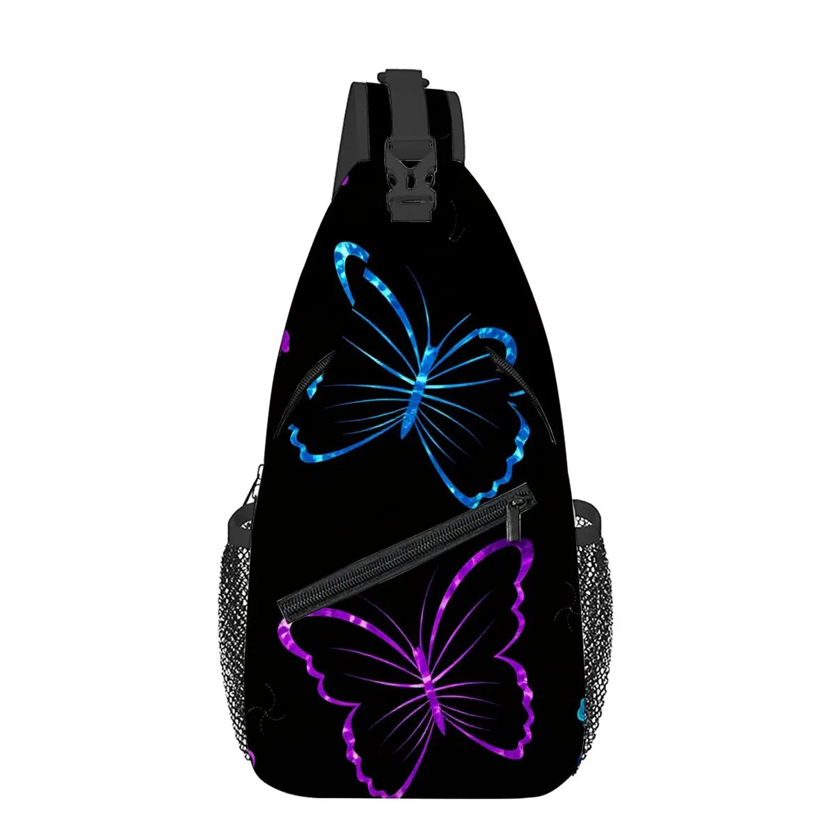 Purple Butterfly Small Chest Bag | Fashionable Outdoor Accessory