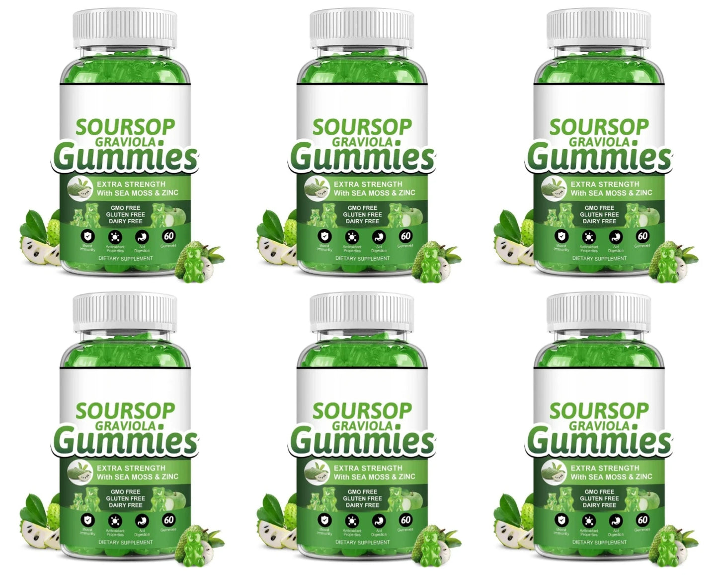 Soursop Graviola Gummies with Sea Moss & Vitamin C | Immune Support