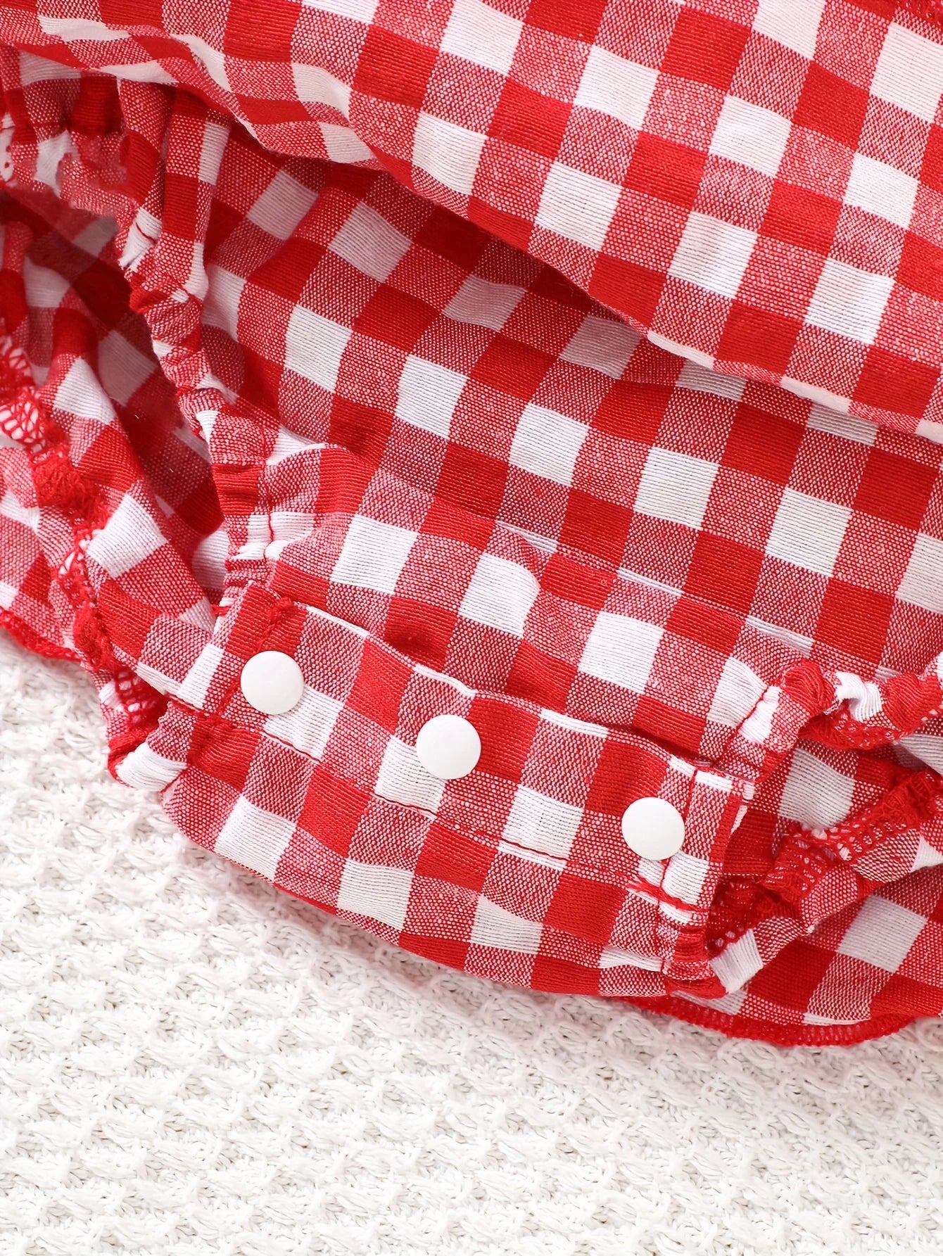 Baby Girl Strawberry Gingham Smocked Romper Dress | Adorable Summer Outfit