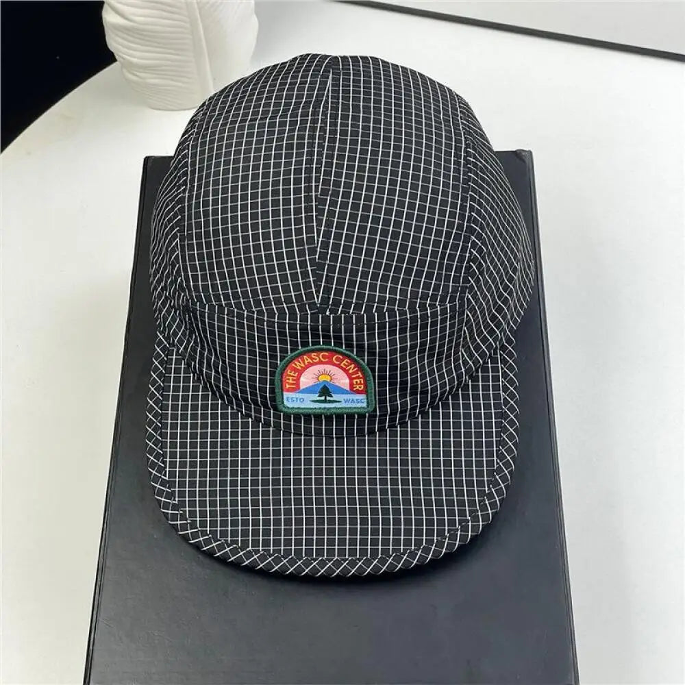 5 Panel Baseball Cap Mesh Nylon Breathable Color Block Hat for Men Women Running Hiking Camping Outdoor Sport Cap