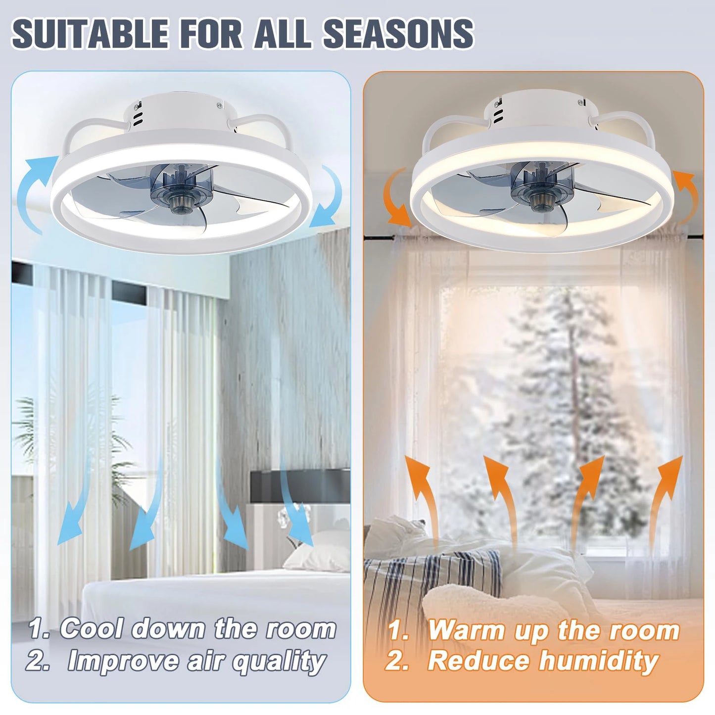 Smart Ceiling Fan with Light | Modern Silent Electric Fan