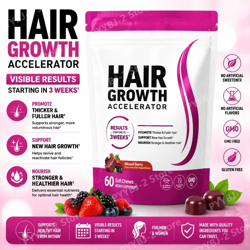 Berry Flavor Hair Vitamins Gummies | Promote Healthy Hair Growth