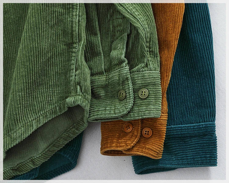 Men's Chunky Corduroy Long Sleeve Shirt | Stylish Autumn Essential
