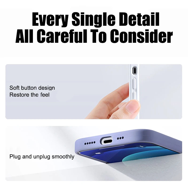 Luxury Liquid Silicone Phone Case for iPhone 11-16 Pro Max & Plus