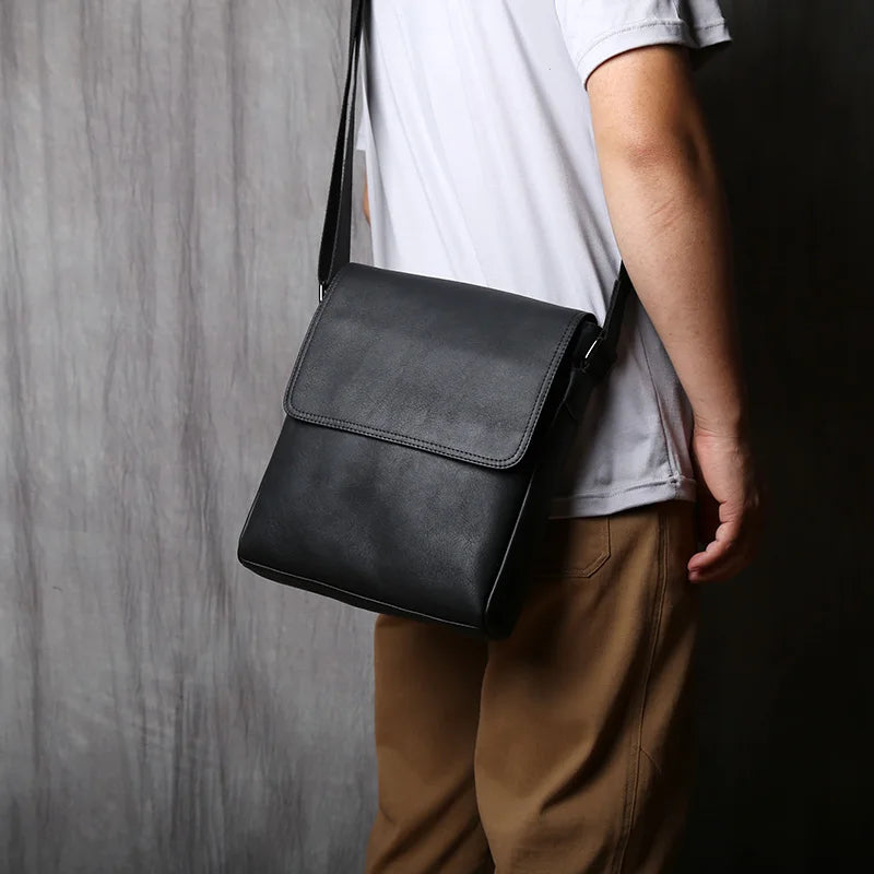 Bolso de hombro de cuero casual para hombre | Bolso elegante de gran capacidad