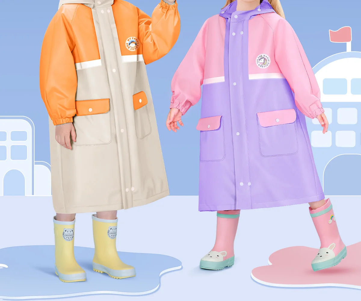 Children's Waterproof Raincoat with Fun Backpack | Stylish & Durable
