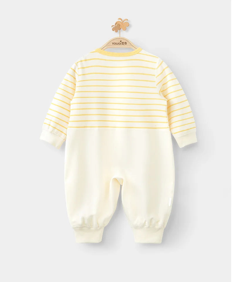 Unisex Baby Autumn Romper | Soft Cotton Long-Sleeve Jumpsuit