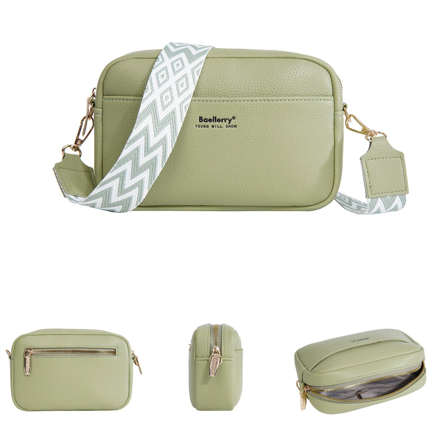 Elegante bolso de mano con cremallera de gran capacidad para mujer