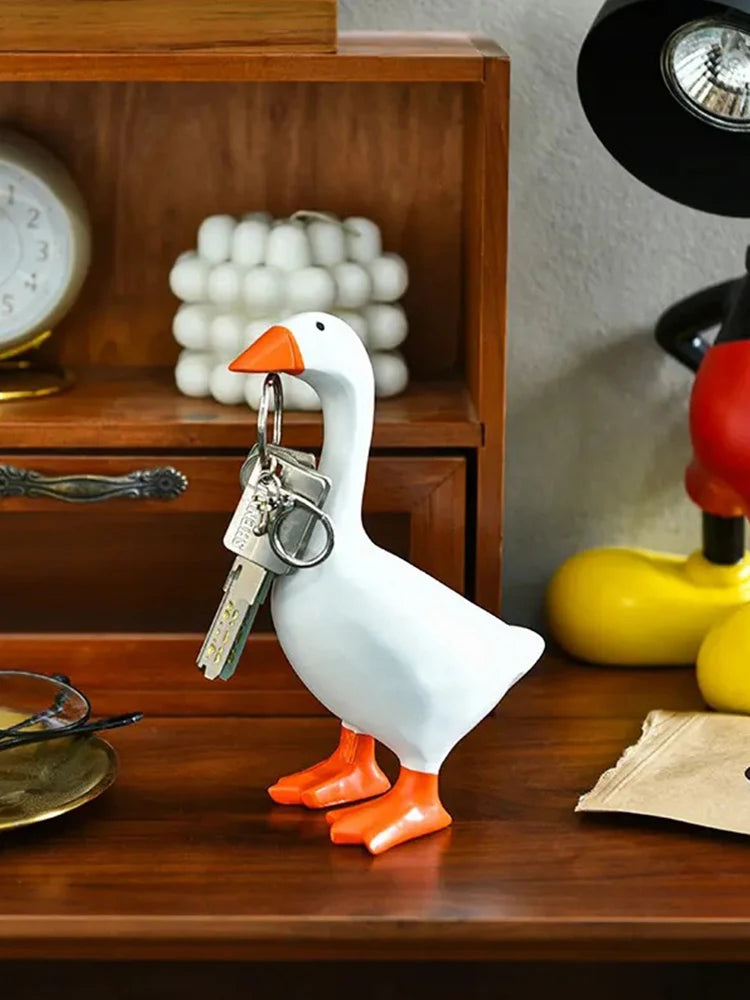 Kawaii Magnetic Silly Goose Figurine | Cute Resin Statue Decor