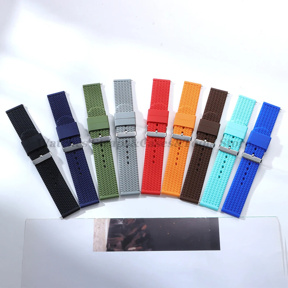 Soft Silicone Watch Bands | Quick Release Rubber Strap for All Watches