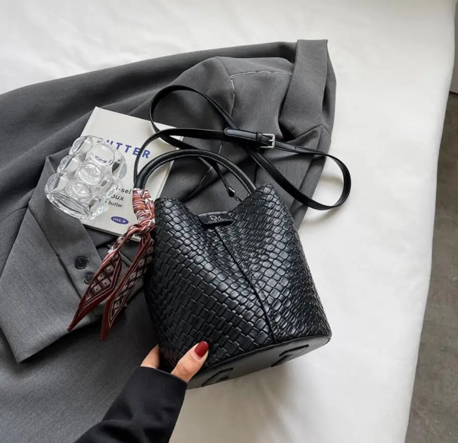 Bolso de cubo chic para mujer | Bolso de mano tejido de moda para cada ocasión