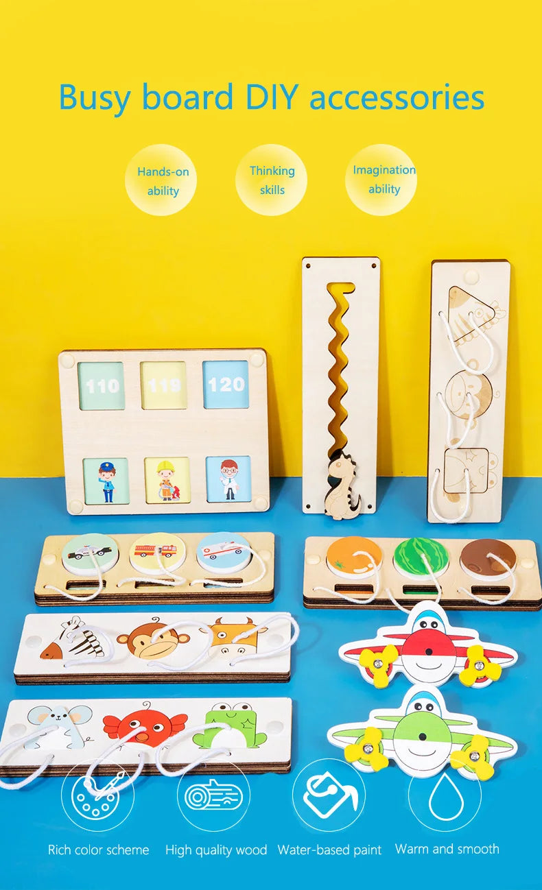 Montessori Busy Board Accessories | DIY Educational Playset