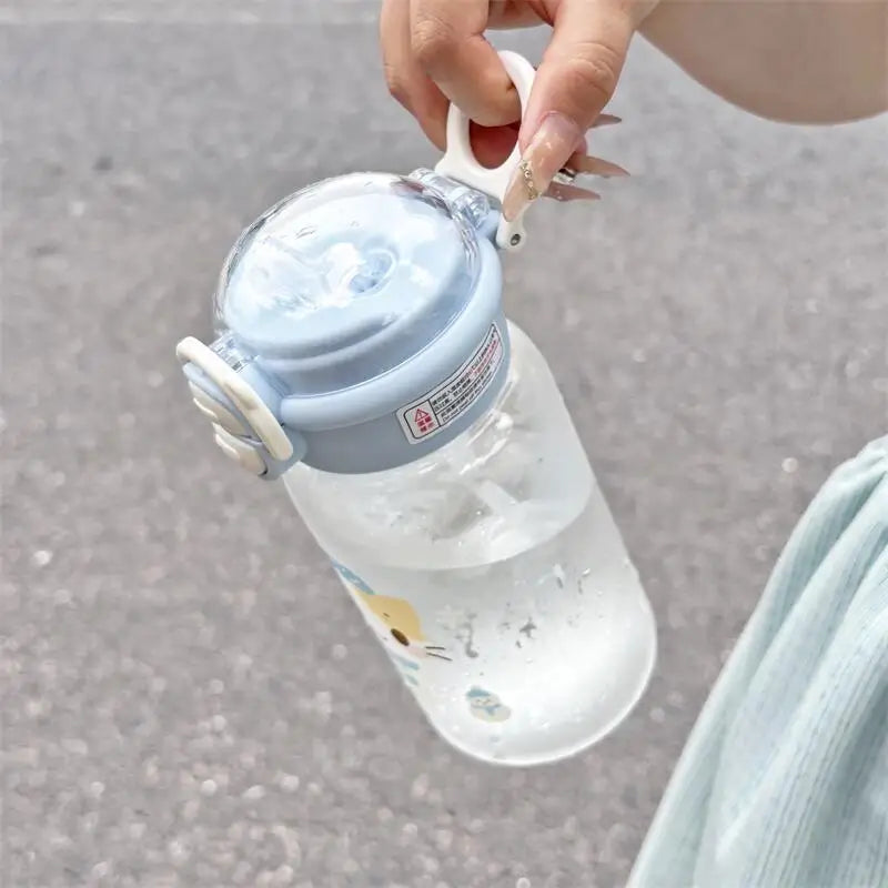 500ML Cute Cat Water Bottle | Portable Straw Cup for Kids