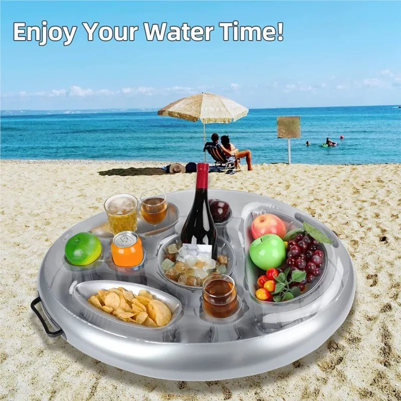 Inflatable Pool Drink Holder | Summer Party Float Cooler Tray