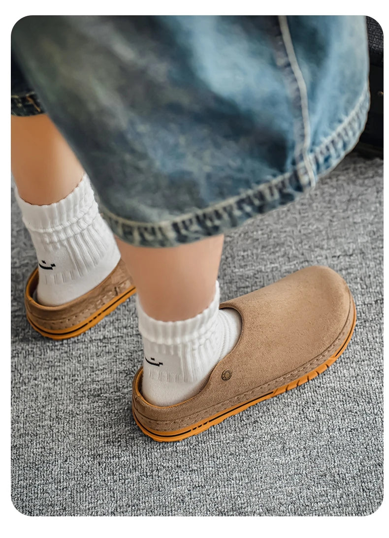 Men's Wide Toe Box Mules | Comfy Slip-On Loafers for Daily Use