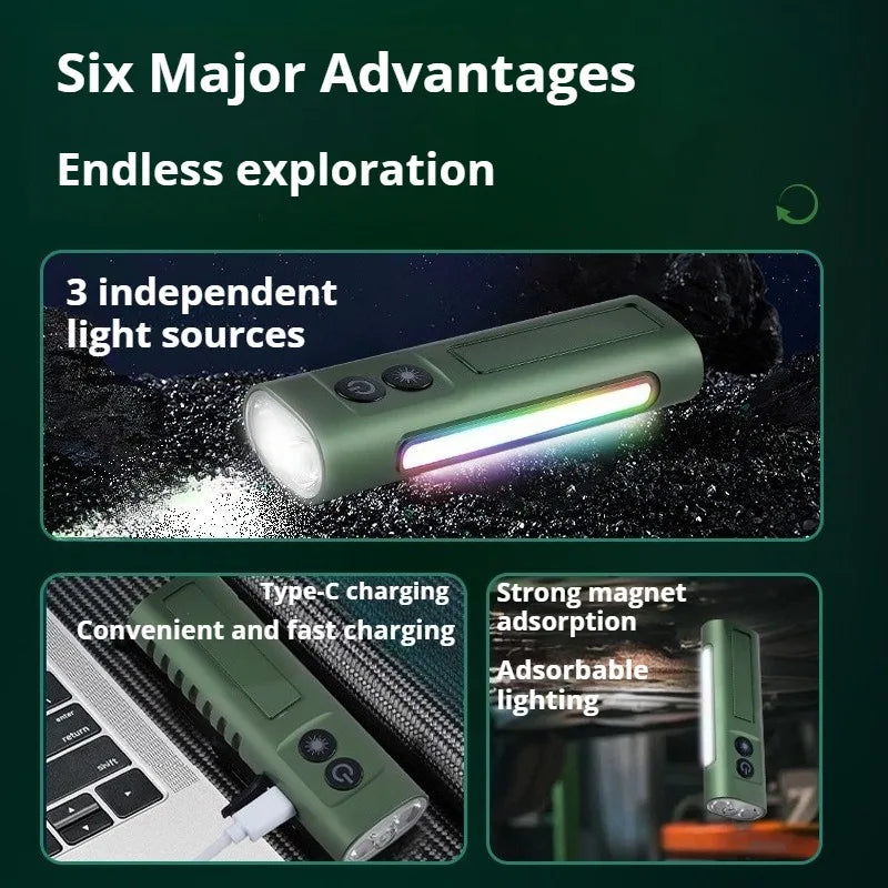 Multi-Functional EDC Flashlight | Outdoor Torch Light for Emergencies