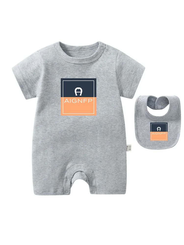 Colorful Newborn Baby Boys Rompers & Bib Scarf Set | Summer Style