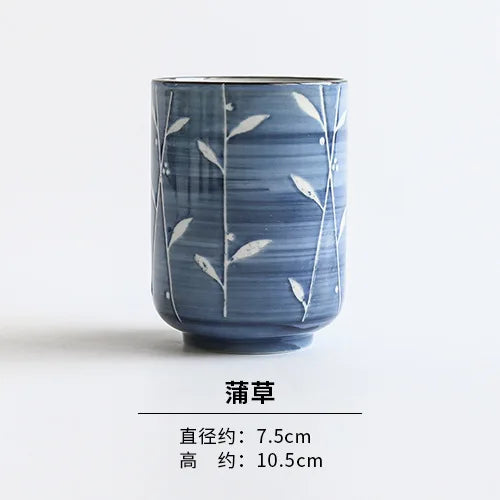 Taza de té japonesa pintada a mano | Taza de cerámica vintage