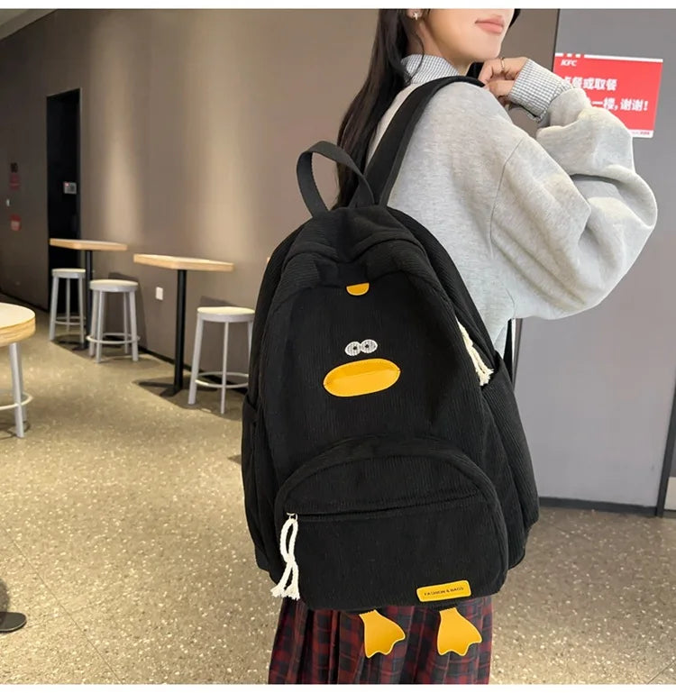 Cute Cartoon Duck Backpack | Stylish Travel Bag for Students