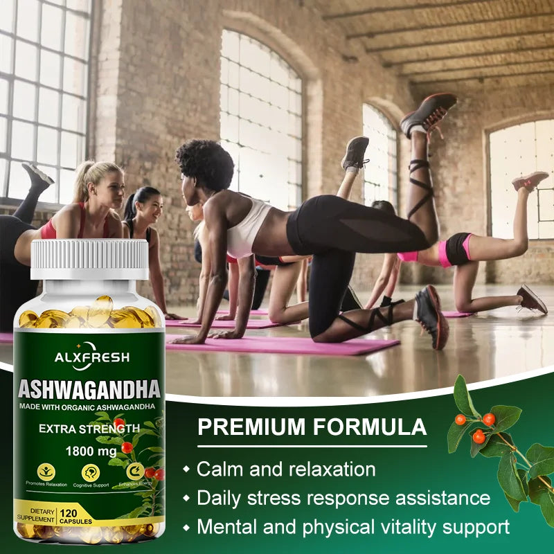 Pure Organic Ashwagandha Extract Capsules | Maximum Strength 1800mg