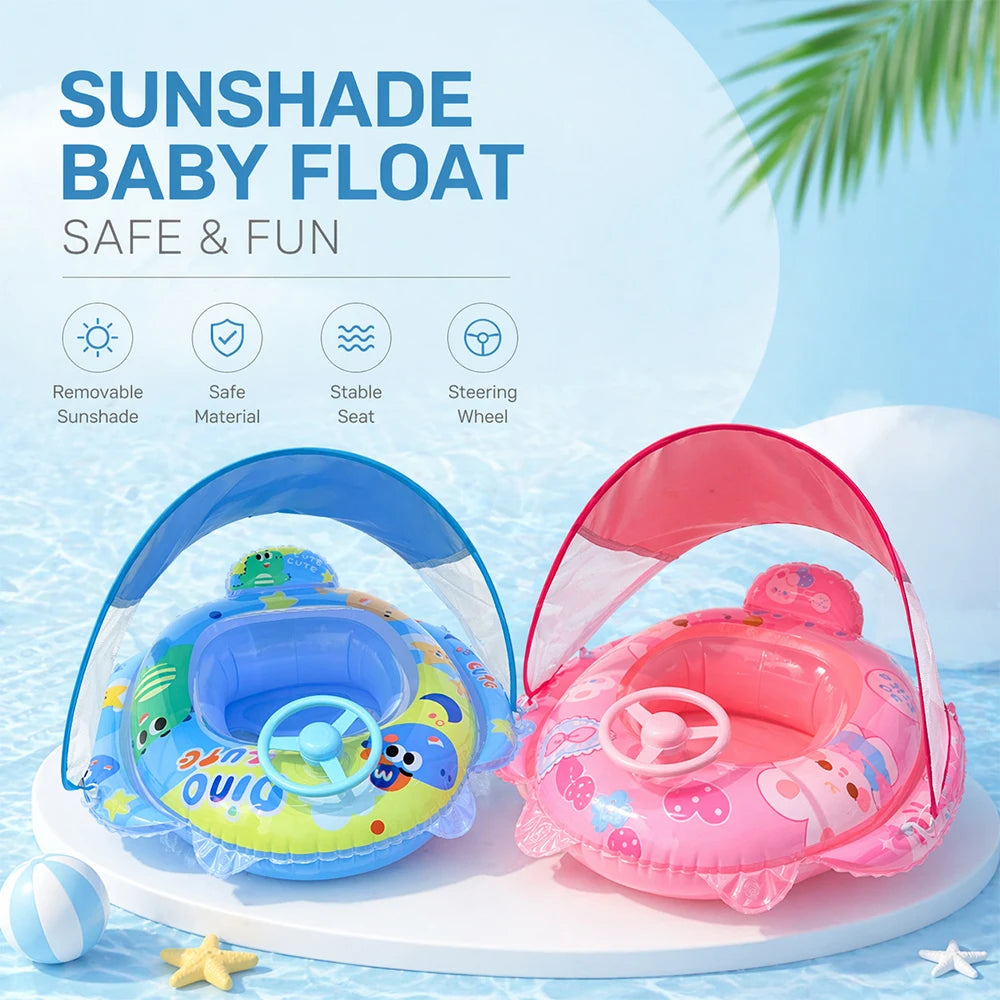 Detachable Sunshade Pool Float | Inflatable Swim Fun for All Ages