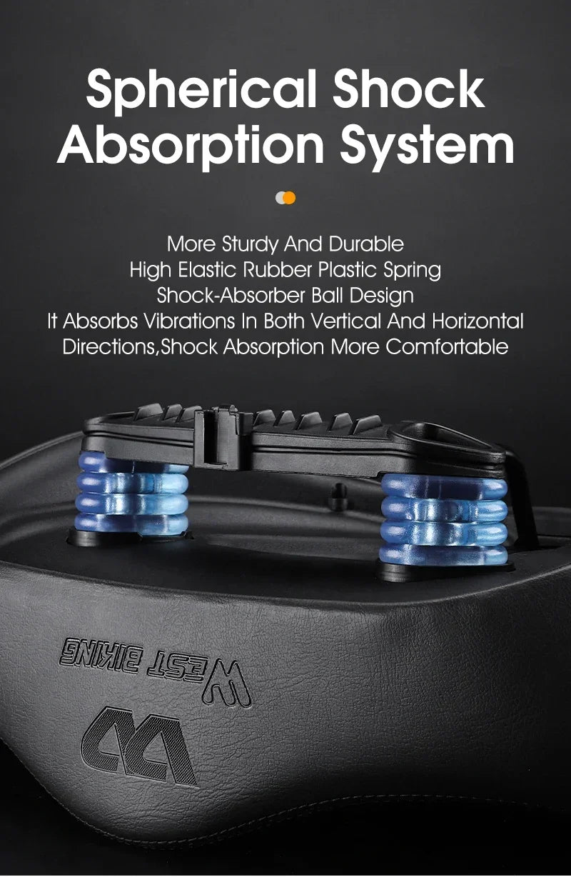 Ultra Wide Ergonomic MTB Saddle | Comfortable Shock-Absorbing Seat