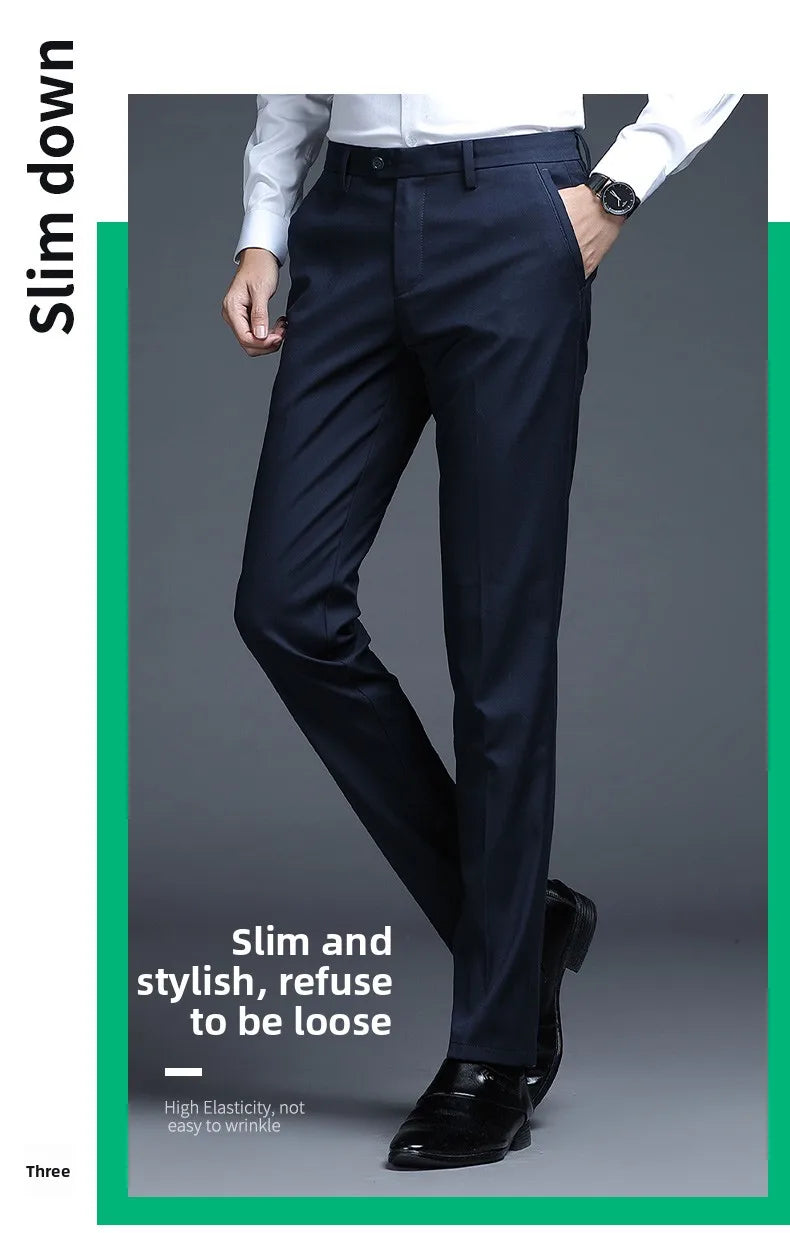 Men's Relaxed Fit Business Suit Pants | Stylish Office Trousers