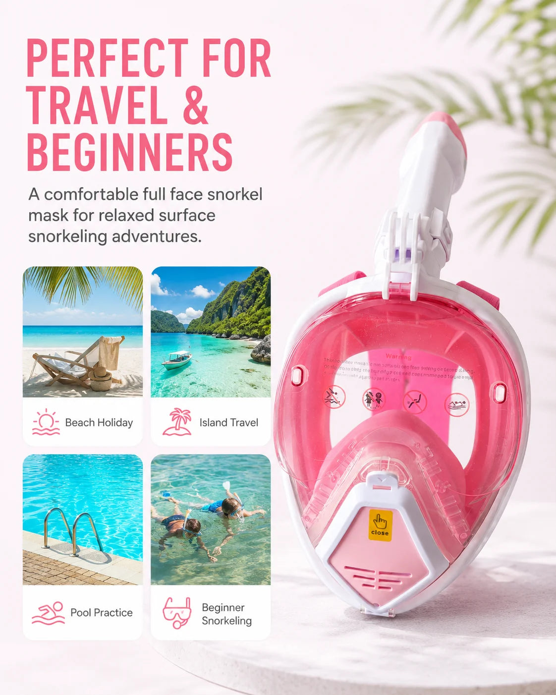 Full Face Snorkel Mask for Glasses Wearers | Anti-Fog & Leak Proof