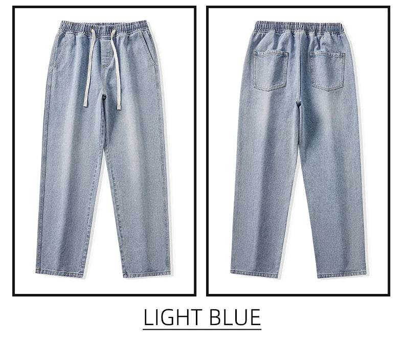 Men's Vintage Drawstring Wide-Leg Jeans | Trendy Casual Pants