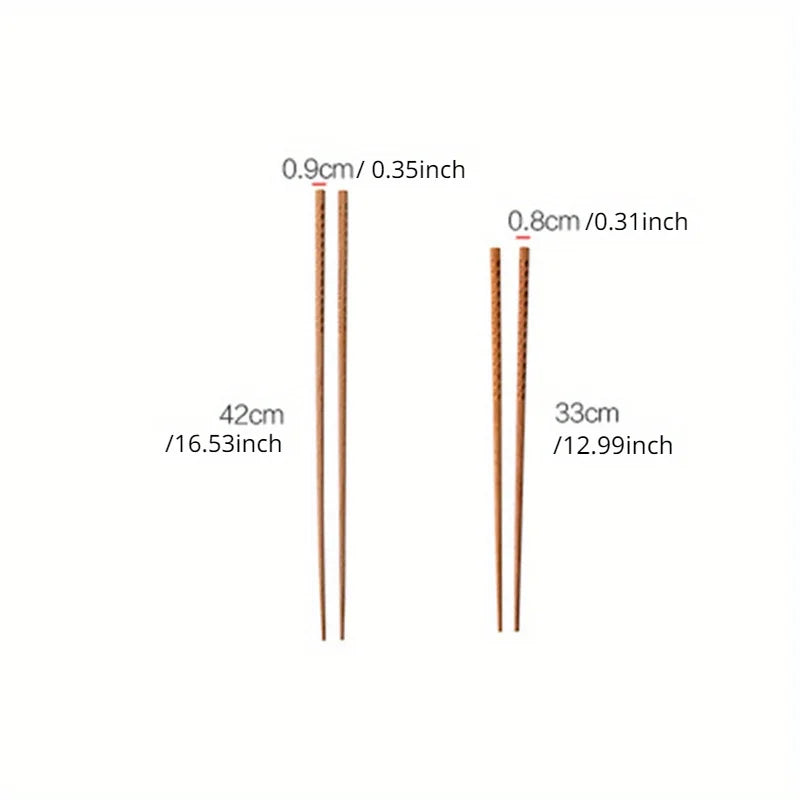 Extra Long Wooden Chopsticks | Polished Beech for Cooking & Dining