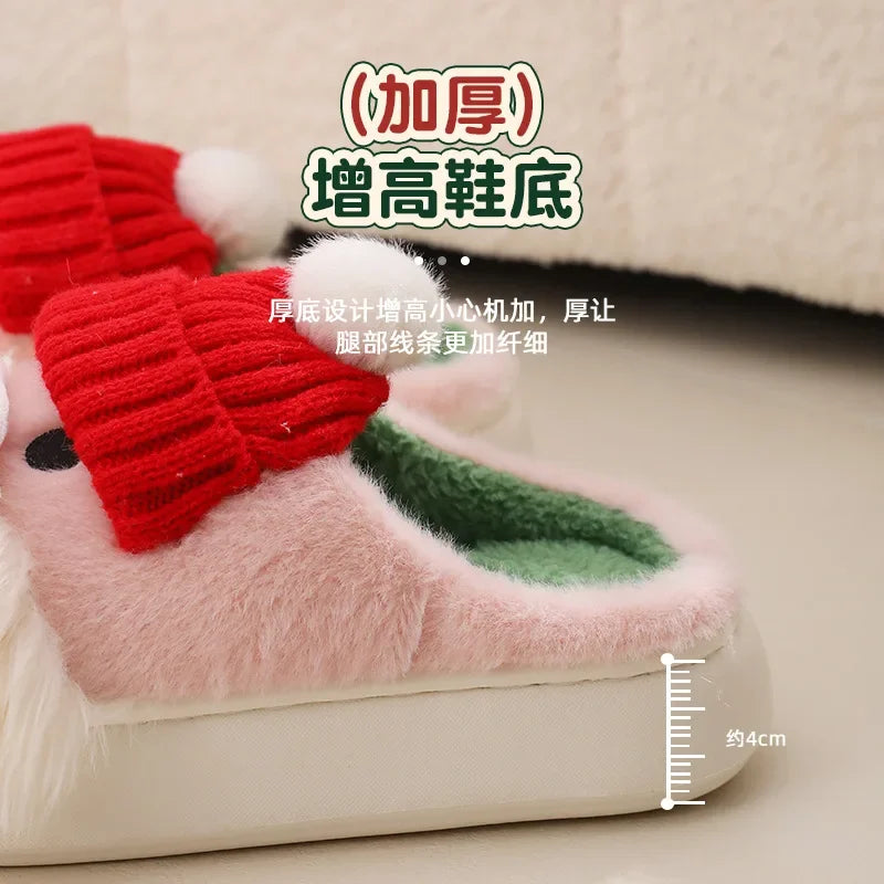 Women's Cute Santa Claus Plush Slippers | Cozy Christmas Indoor Shoes