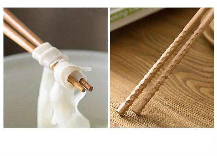 Extra Long Wooden Chopsticks | Polished Beech for Cooking & Dining