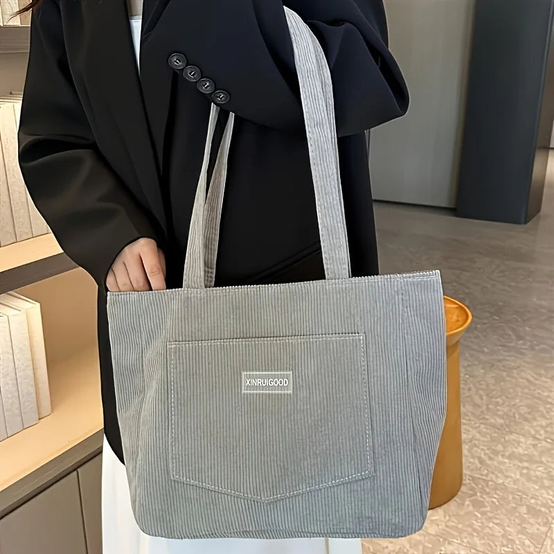 Bolso de hombro de pana para mujer de gran capacidad | Elegante y práctico