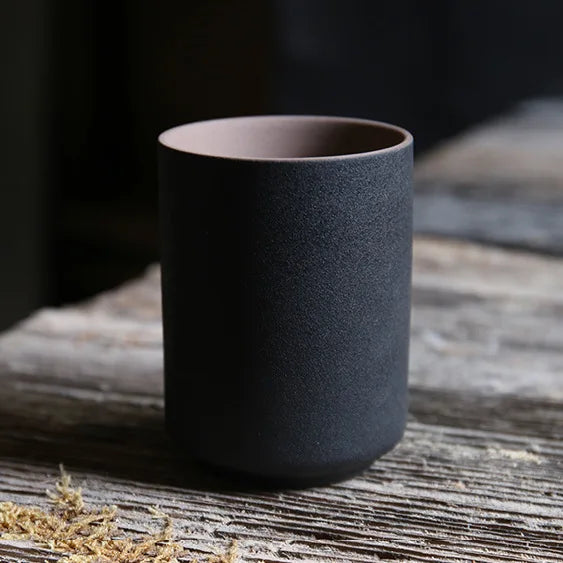 Tazas de café japonesas de gres con gradiente grande | Vajilla elegante