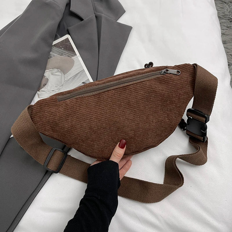 Elegante Riñonera de Pana para Mujer | Bolso Bandolera de Moda
