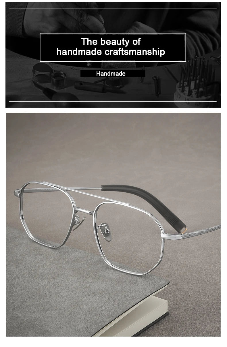 Ultralight Double Bridge Pilot Eyeglasses | Pure Titanium Frames