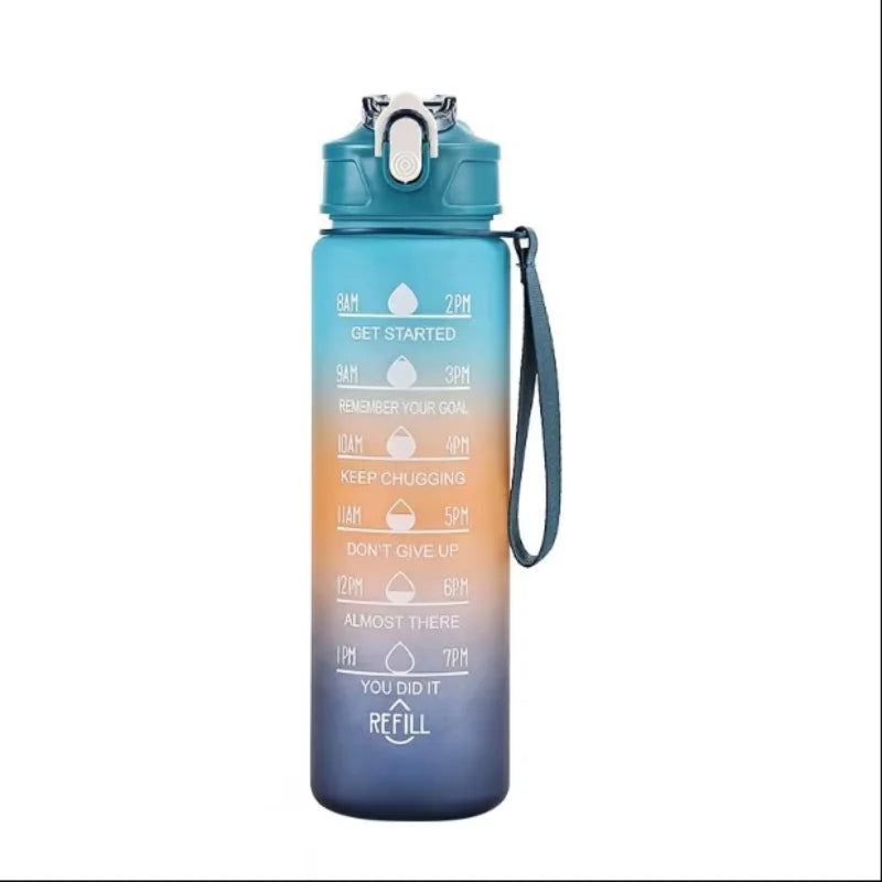 Leak-Proof Sports Water Bottle with Time-Tracking Straw | Outdoor Hydration
