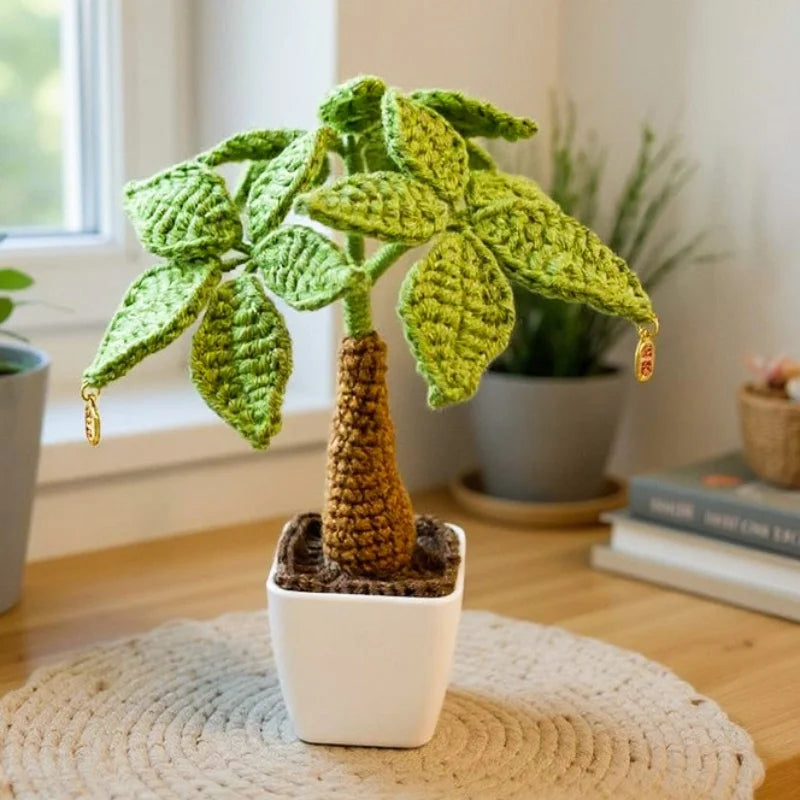Handmade Crochet Money Tree - Potted Stuffed Plant Decor